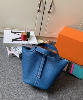 에르메스 피코탄18 블루 은장 끌레망스 가죽